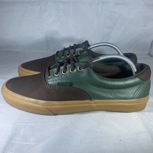 Vans  Leather Era Classic Dark Green Leather *rare